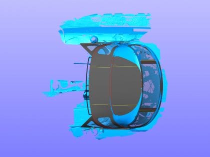 Plan with Scanned Data to show aft edge with table