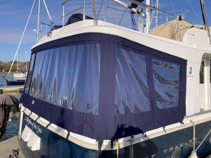 Beneteau Swift Trawler ST 34 Replacement Cockpit Enclosure with Internal Window Blinds to replace Factory Fit Original