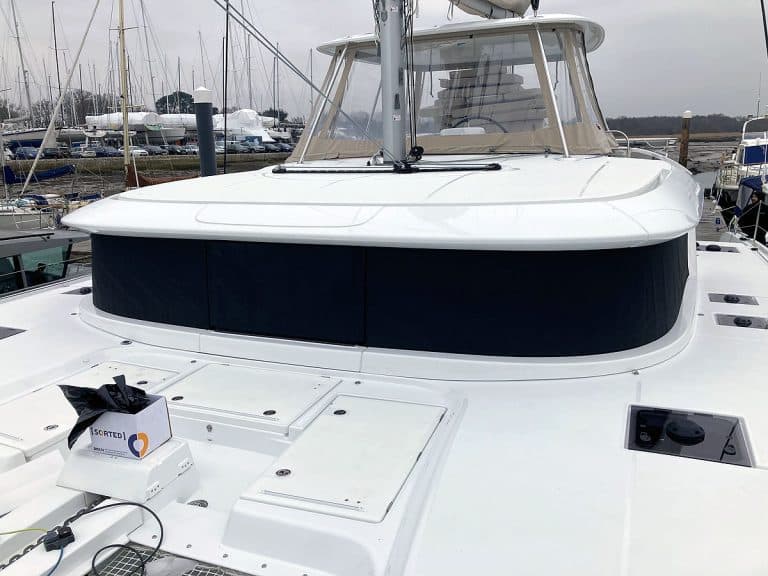 Lagoon 46 Mesh Window Covers in Soltis 86 Mesh