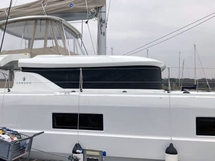 Lagoon 46 Mesh Window Covers in Soltis 86 Mesh