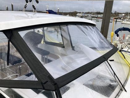 Hanse 588 HT with Glass Windscreen Infill Panels to Hardtop