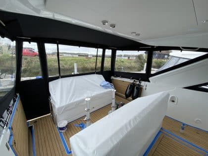 Jeanneau DB 37 Fore and Aft Cockpit Enclosures, Design 1 with aft frame