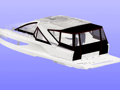 Jeanneau DB 37 Fore and Aft Cockpit Enclosures, Design 1 with aft frame