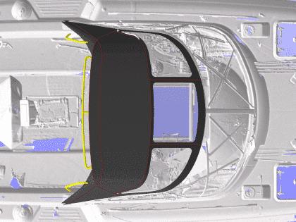 Full view of a Moody 54 yacht with a newly designed sprayhood featuring a modern framework and premium fabric.