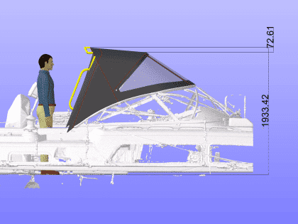 Sprayhood side with approximate height from cockpit floor
