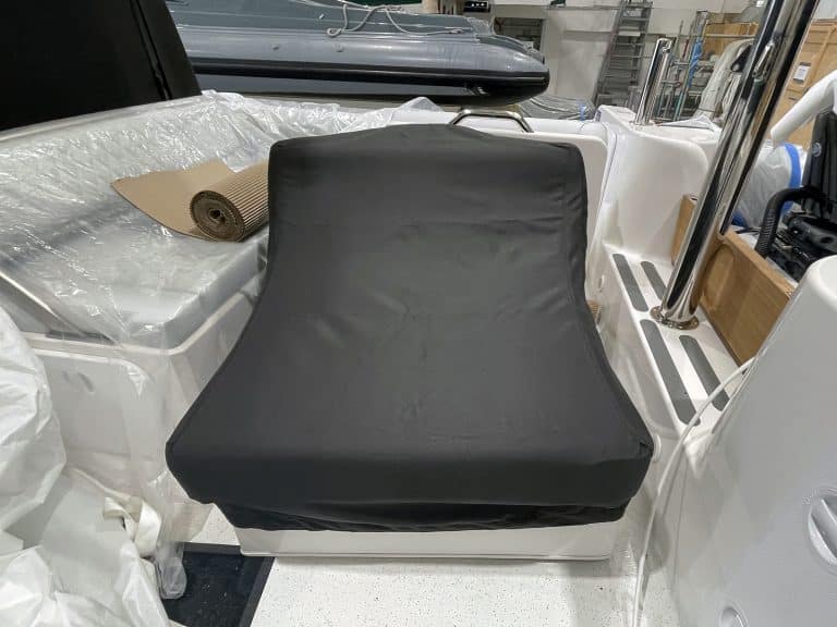 Protector 380 aft seat covers by Tecsew made with TopNotch 1S Black fabric for stylish and durable protection.
